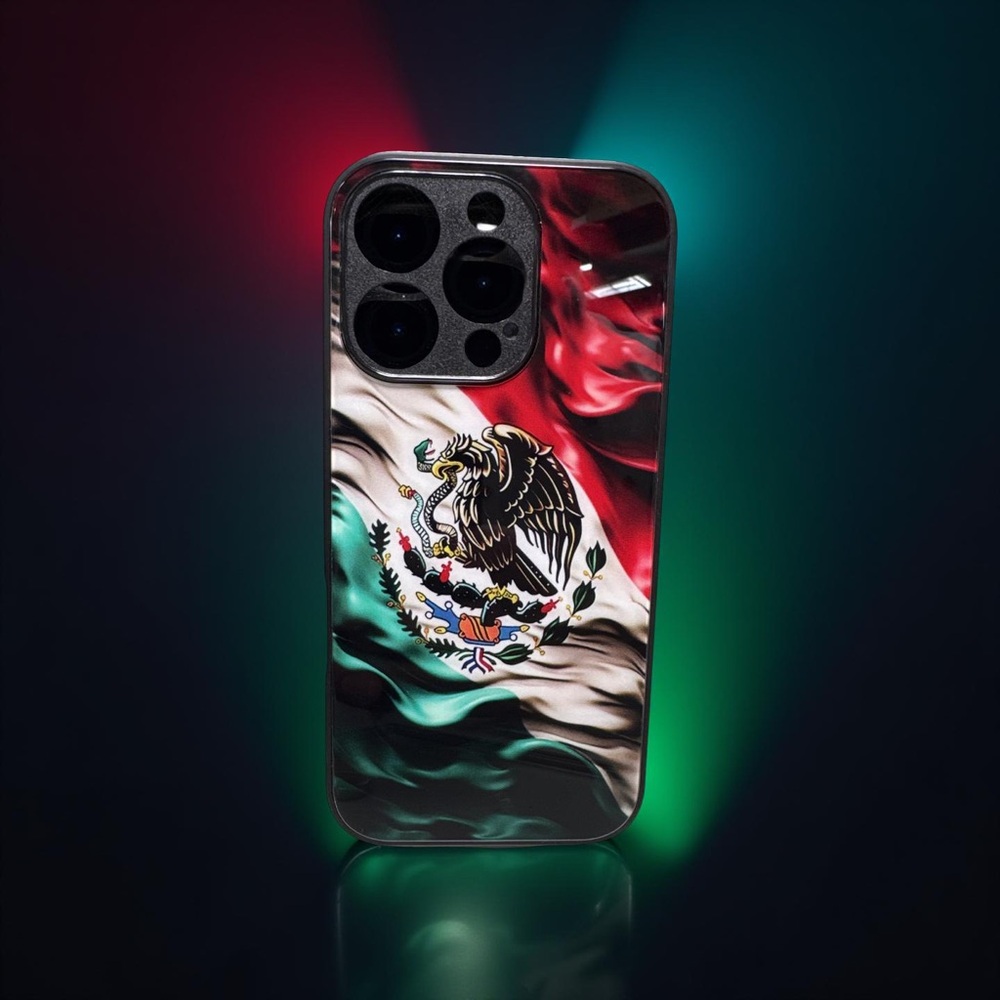 Mexican Flag Design iPhone Case - Black, Red, Green